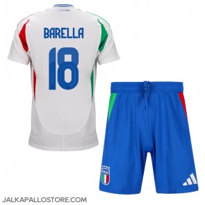 Italia Nicolo Barella #18 Vieraspaita Lapsille EM-Kisat 2024 Lyhythihainen (+ shortsit)